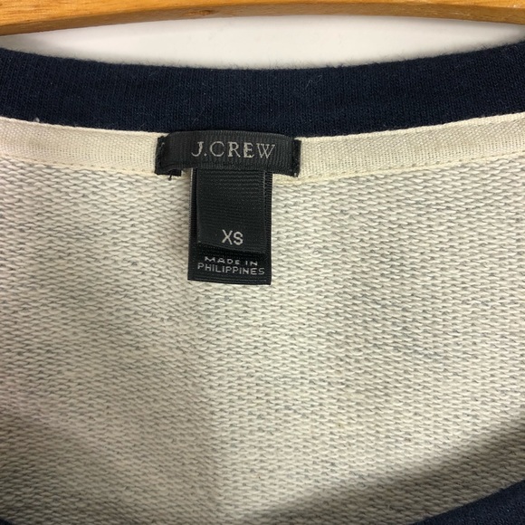 J. Crew Paneled Short Sleeve Sweatshirt Navy *89 - Picture 5 of 8